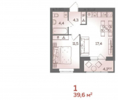 1-комн, 40 кв м, этаж 10/21 ул им. Полоненко, 12
