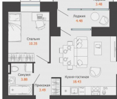 2-комн, 55 кв м, этаж 3/6 Слесарная улица